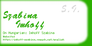 szabina imhoff business card